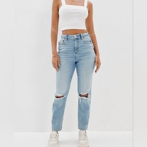 American Eagle Stretch Ripped Curvy Mom Jeans